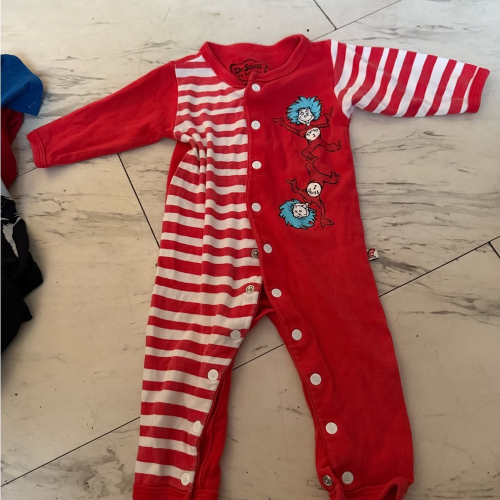 Bumkins Red and White Striped Kids Footie